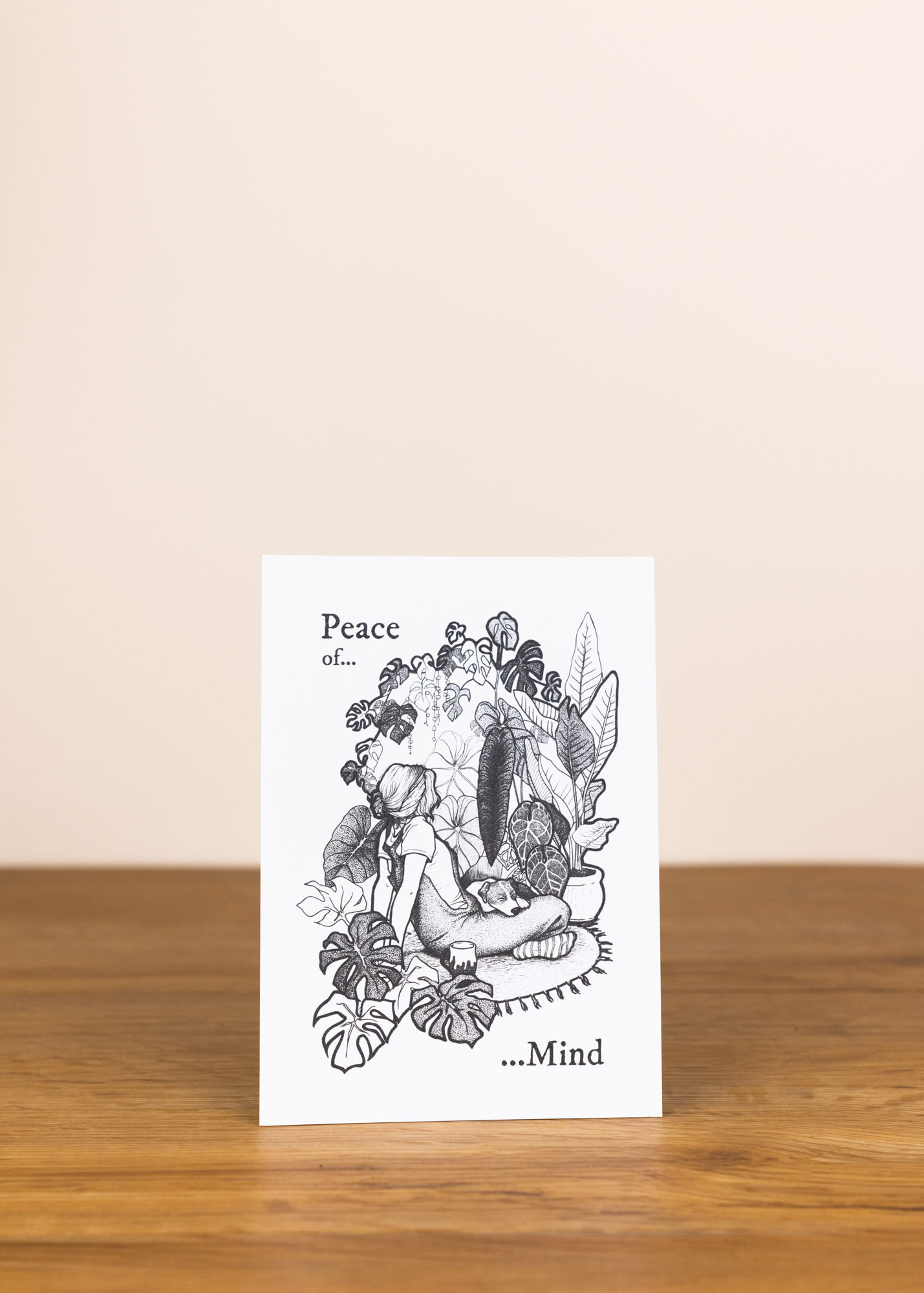 Postkarte peace of mind mit Hund