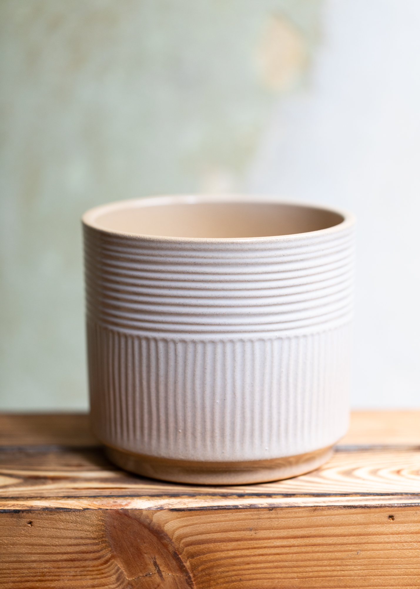 Nara Übertopf creme 16cm